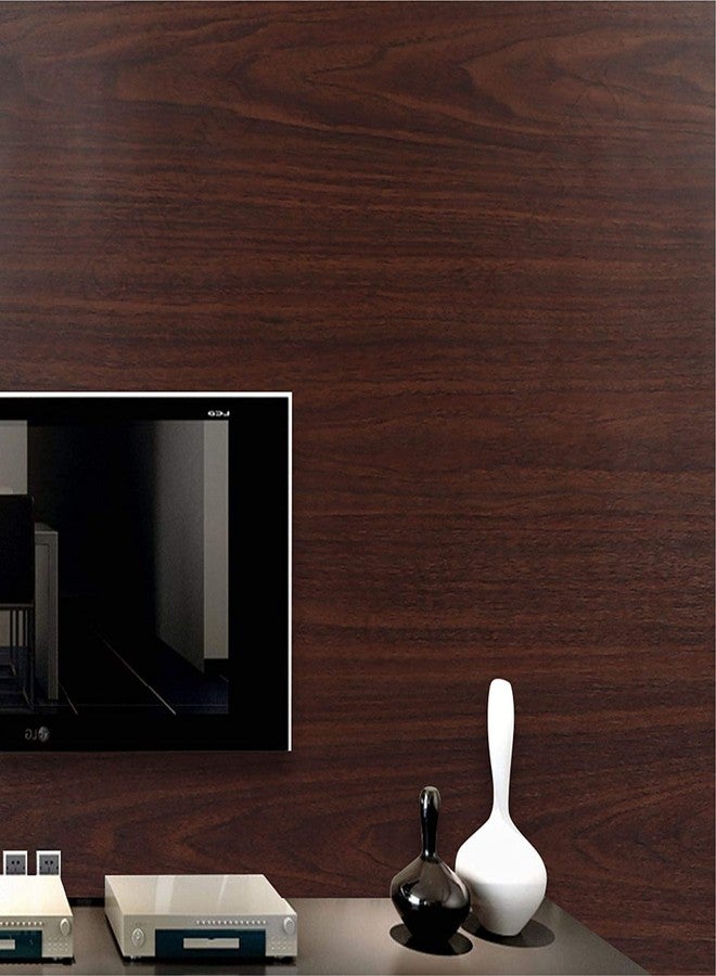 LIVECOOL Wall Stickers Wood Wallpaper DIY PVC Shelf Liner, Furniture, Almirah, Table Top, Wardrobe, Kitchen Cupboard Wooden Door Wardrobe Desktop PVC Wall Papers (24 X 150 Inch, Mahogany Wood) - Image 4